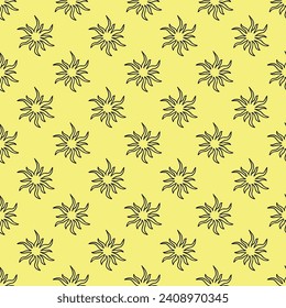 Seamless pattern with sun doodle for decorative print, wrapping paper, greeting cards, wallpaper and fabric