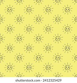 Patrón sin inconvenientes con el doodle solar para la impresión decorativa, papel de envoltura, tarjetas de felicitación, papel pintado y tela