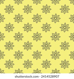 Seamless pattern with sun doodle for decorative print, wrapping paper, greeting cards, wallpaper and fabric