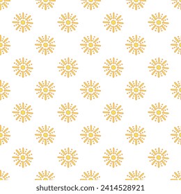 Seamless pattern with sun doodle for decorative print, wrapping paper, greeting cards, wallpaper and fabric