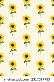 Seamless pattern with sunflower Eps 10 vector.