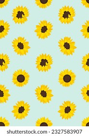 Seamless pattern with sunflower Eps 10 vector.