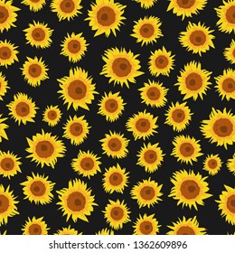 Seamless Pattern Sunflower Illustration Repeat Pattern Stock Vector ...