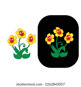 The Seamless pattern of sunflower and leaves on white background in flat vector.Illustation about sunflower for banner , background and greeting card.