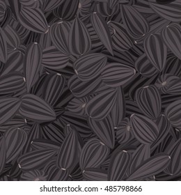 Seamless pattern with sunflower seeds