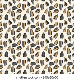 Seamless pattern with sunflower seeds for textiles, interior design, for book design, website background