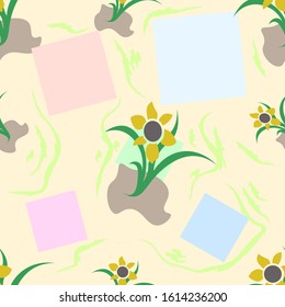 Seamless Pattern Sunflower Vector art