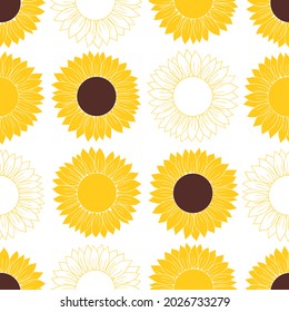 Ilustración de vectores de girasol de patrón sin foco