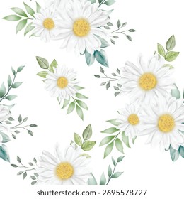 Nahtloses Muster Sonnenblume mit Aquarell 
