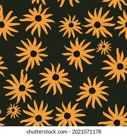 Seamless pattern sunflower Wonderful print of a watercolor sketches by hand