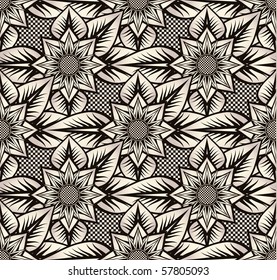 seamless pattern with sunflowers