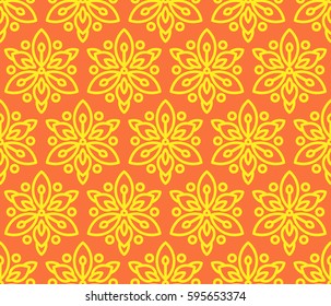 Seamless pattern with sunflowers.