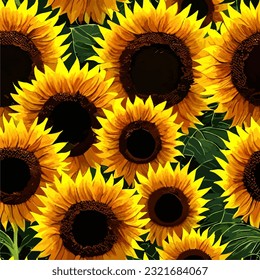 seamless pattern sunflowers abstract summer background floral repeating eps vector