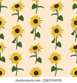 seamless pattern with sunflowers background.Eps 10 vector.