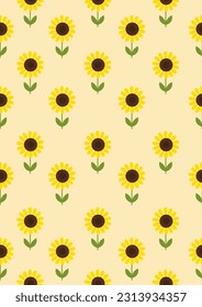 seamless pattern with sunflowers background.Eps 10 vector.