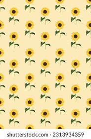 seamless pattern with sunflowers background.Eps 10 vector.