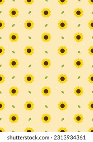 seamless pattern with sunflowers background.Eps 10 vector.