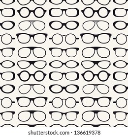 Seamless pattern with a lot of sunglasses