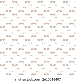 Seamless Pattern of Sunglasses with Decorative Abstract Frames on White Background