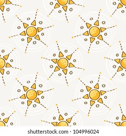 Seamless pattern with suns