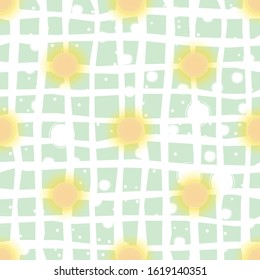 Seamless pattern with suns on cute background. Vector Illustration