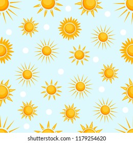 seamless pattern with suns, vector