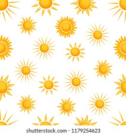 seamless pattern with suns, vector