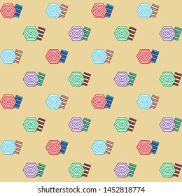 seamless pattern of sunshades and bath towels from above