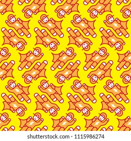 Seamless pattern super kid, for children's team and school