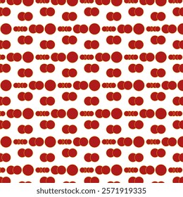 Seamless pattern with superimposed red circles. The circles are enveloped in a yellow stripe that is very much in line with Chinese traditional patterns.