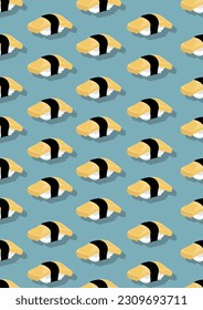 Seamless pattern with sushi.Eps 10 vector.