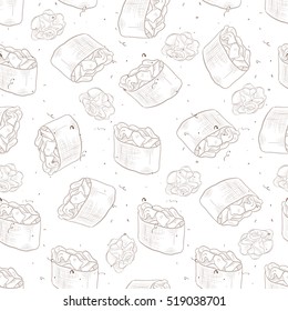 Seamless pattern of sushi