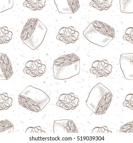 Seamless pattern of sushi