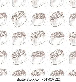 Seamless pattern of sushi