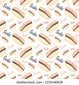 Seamless pattern with Sushi, for decoration