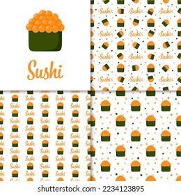Seamless pattern with Sushi, for decoration