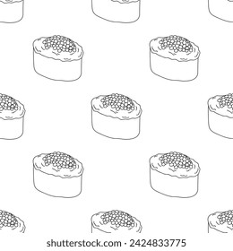Patrón sin costuras con sushi para impresión decorativa, papel de embalaje, menú, papel pintado y tela
