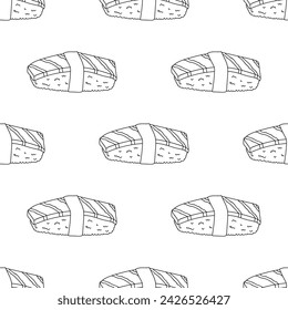 Seamless pattern with sushi for decorative print, wrapping paper, menu, wallpaper and fabric