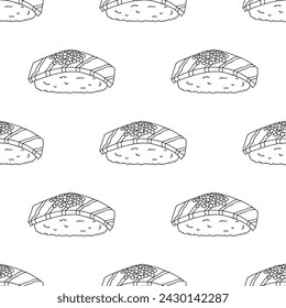 Patrón sin costuras con sushi para impresión decorativa, papel de embalaje, menú, papel pintado y tela