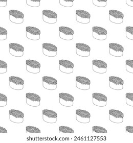Patrón sin costuras con sushi para impresión decorativa, papel de embalaje, menú, Fondo de pantalla y tela