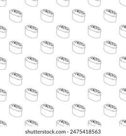 Seamless pattern with sushi for decorative print, wrapping paper, menu, wallpaper and fabric