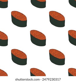 Seamless pattern with sushi for decorative print, wrapping paper, menu, wallpaper and fabric