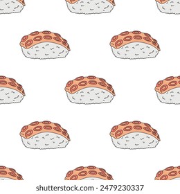 Seamless pattern with sushi for decorative print, wrapping paper, menu, wallpaper and fabric
