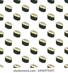 Seamless pattern with sushi for decorative print, wrapping paper, menu, wallpaper and fabric
