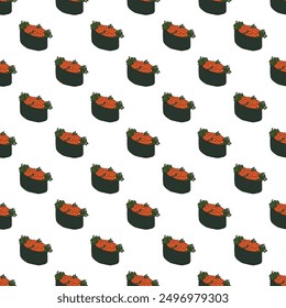 Seamless pattern with sushi for decorative print, wrapping paper, menu, wallpaper and fabric