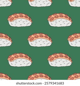 Seamless pattern with sushi for decorative print, wrapping paper, menu, wallpaper and fabric