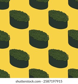 Seamless pattern with sushi for decorative print, wrapping paper, menu, wallpaper and fabric