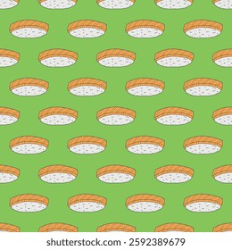 Seamless pattern with sushi for decorative print, wrapping paper, menu, wallpaper and fabric