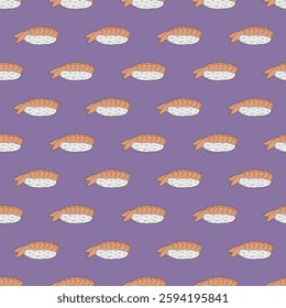 Seamless pattern with sushi for decorative print, wrapping paper, menu, wallpaper and fabric