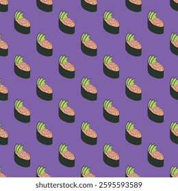 Seamless pattern with sushi for decorative print, wrapping paper, menu, wallpaper and fabric
